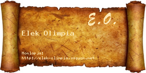 Elek Olimpia névjegykártya